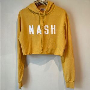 Nash Gold Graphic Cropped Hoodie
